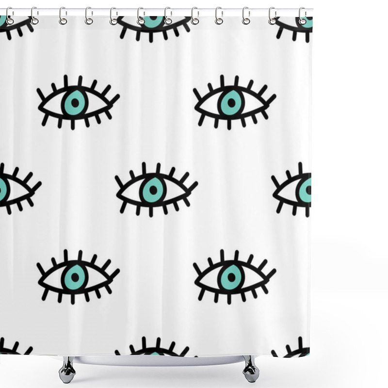 Personality  Evil Eyes Seamless Repeat Vector Pattern For Wrapping Paper.fabrics,textile. Shower Curtains