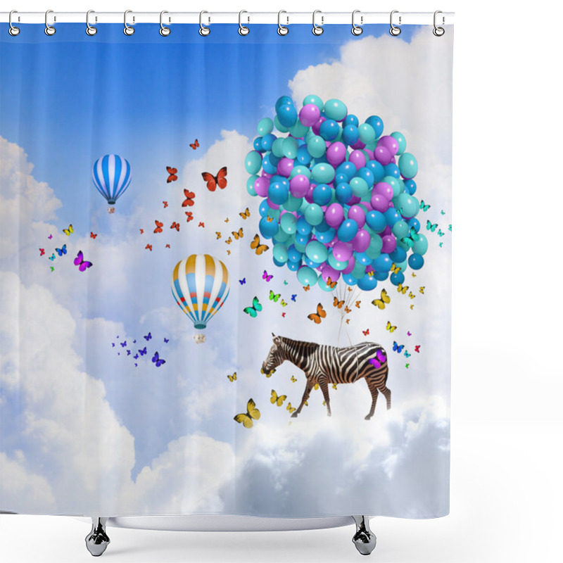 Personality  Flying Zebra Shower Curtains