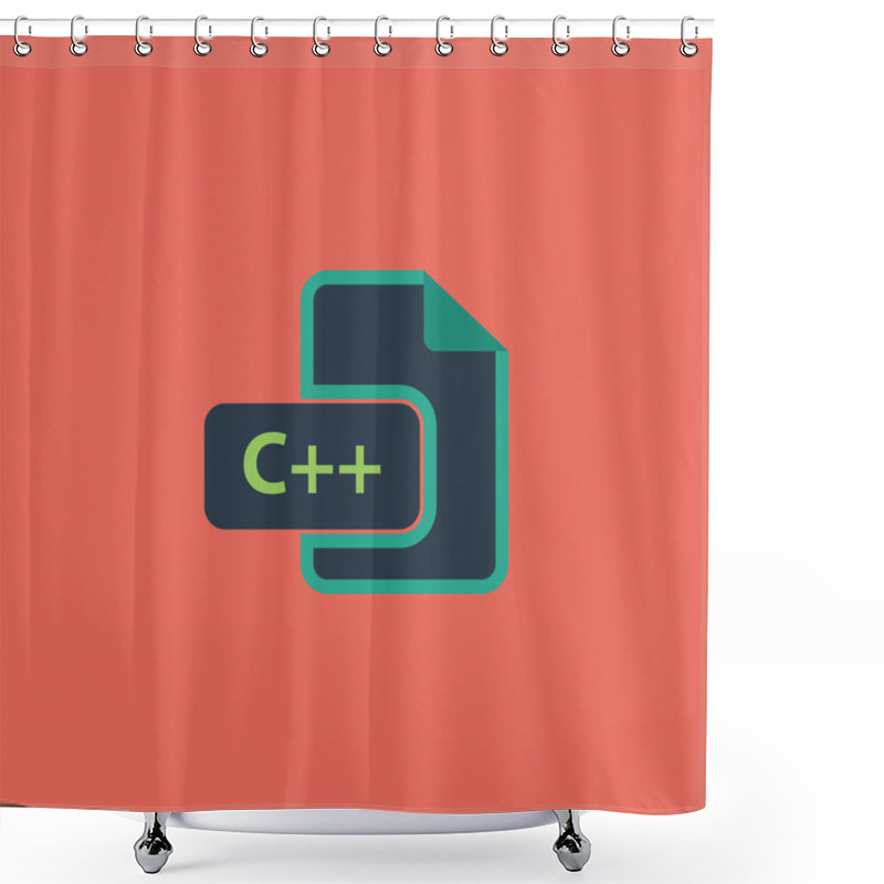 Personality  C Development File Format Flat Icon Shower Curtains