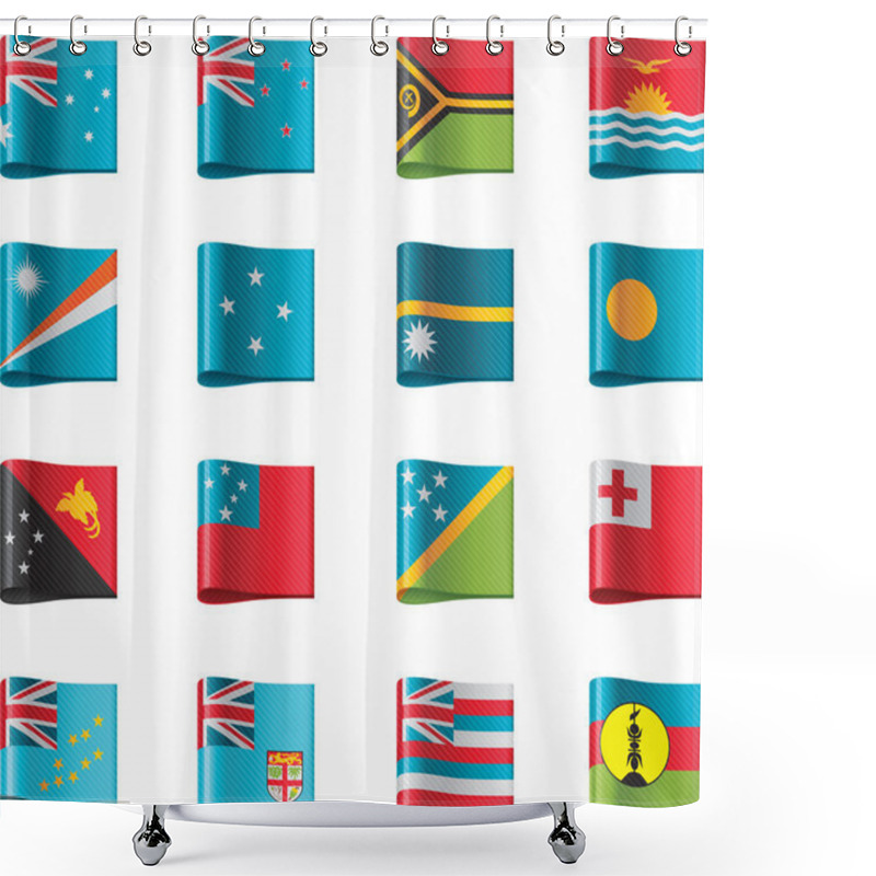 Personality  Vector Flags. Oceania, Part 12 Shower Curtains