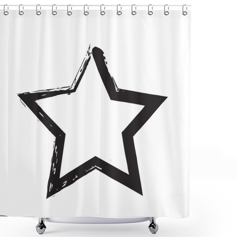 Personality  Star Patriot Symbol Grunge Vector Shape Shower Curtains