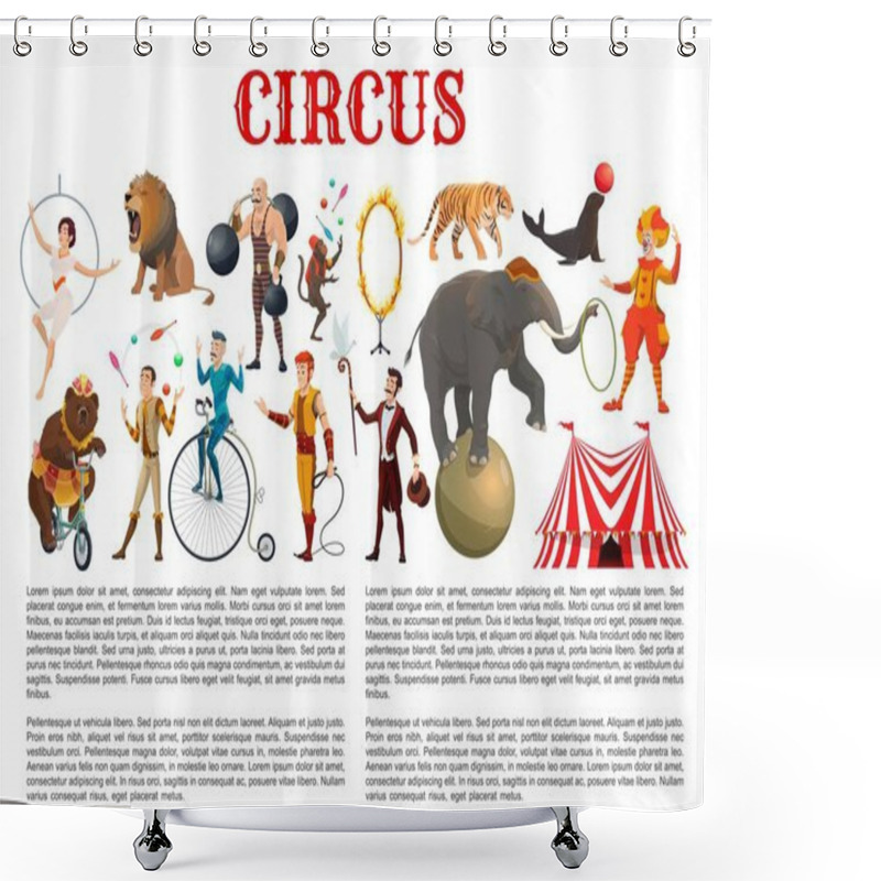 Personality  Big Top Circus Animals Tamers And Equilibrists Shower Curtains