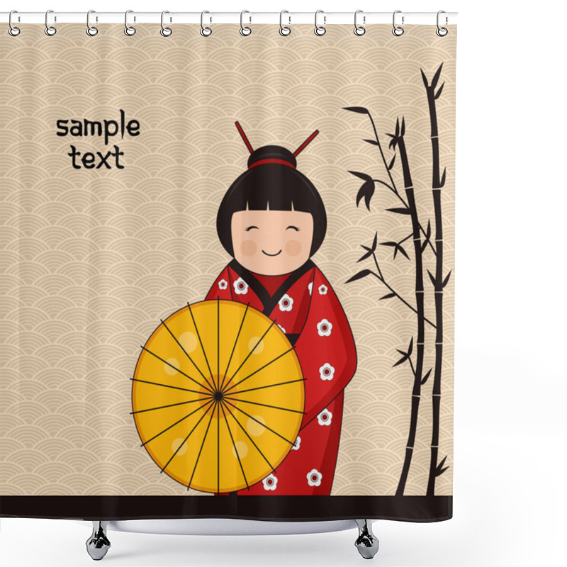 Personality  Japanese Girl Shower Curtains