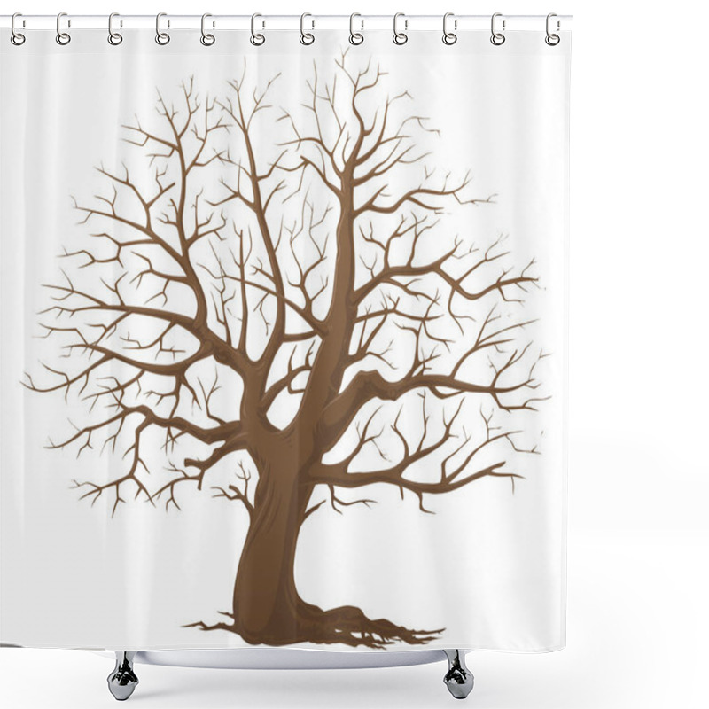 Personality  Tree Without Leaves. Dry Wood.  Shower Curtains