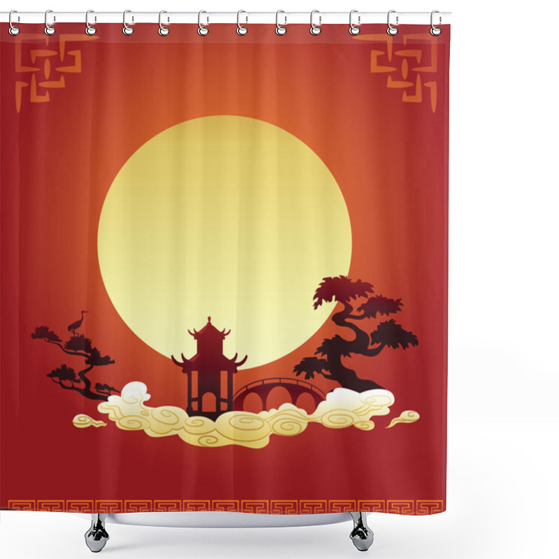 Personality  Abstract Asian Background Shower Curtains