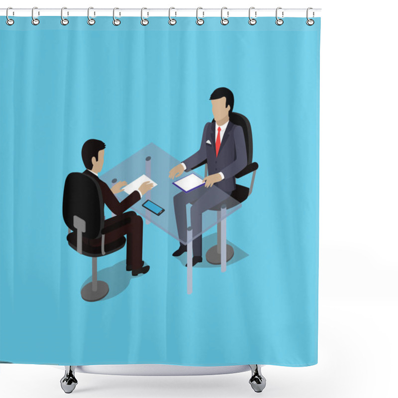 Personality  Isometric Hiring Recruiting Interview Shower Curtains