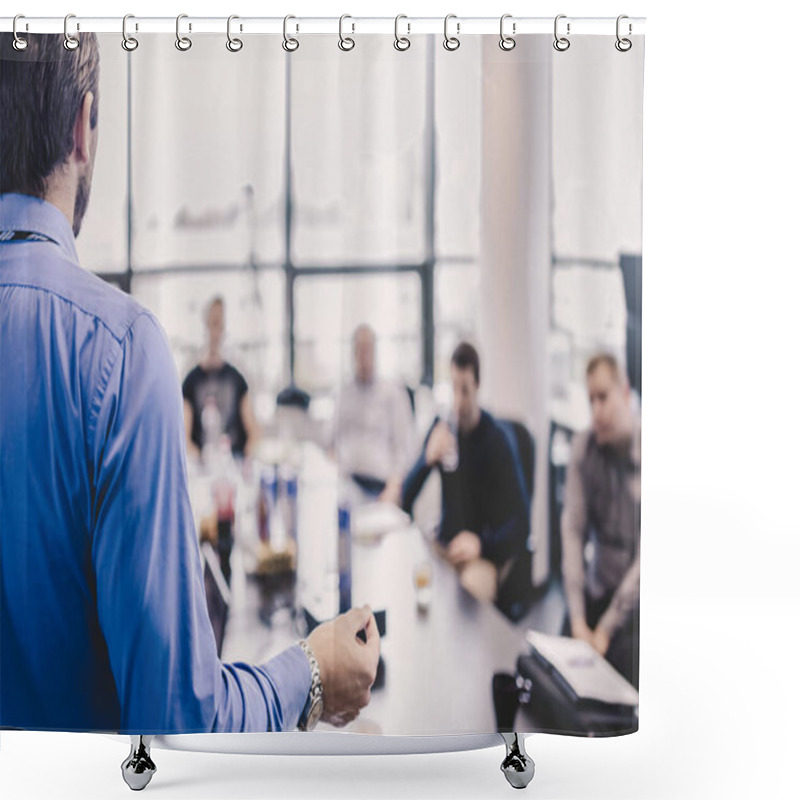 Personality  Business Presentation On Corporate Meeting. Shower Curtains