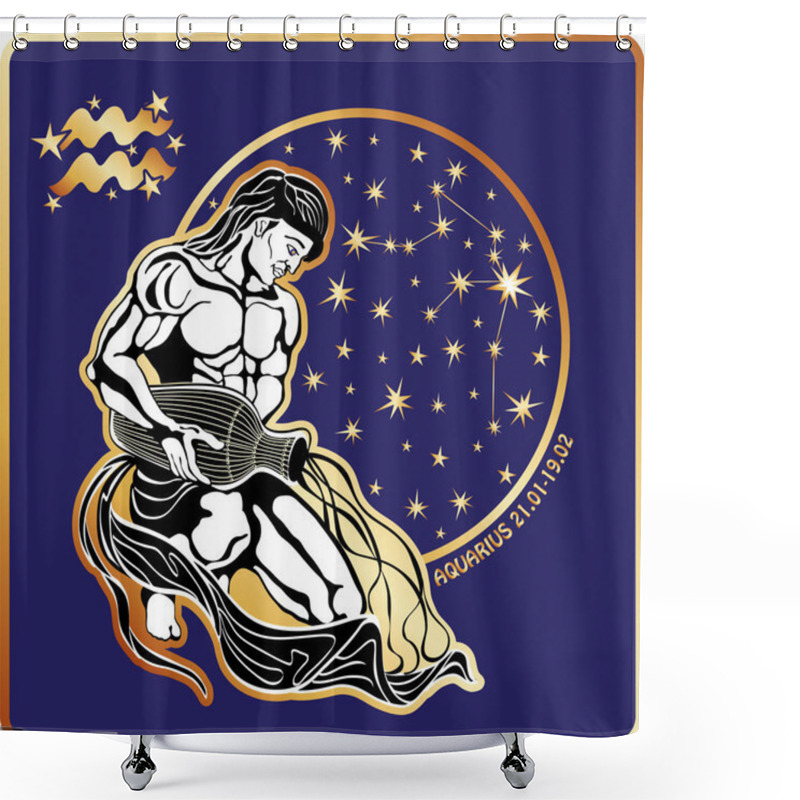 Personality  Horoscope.Aquarius Zodiac Sign Shower Curtains