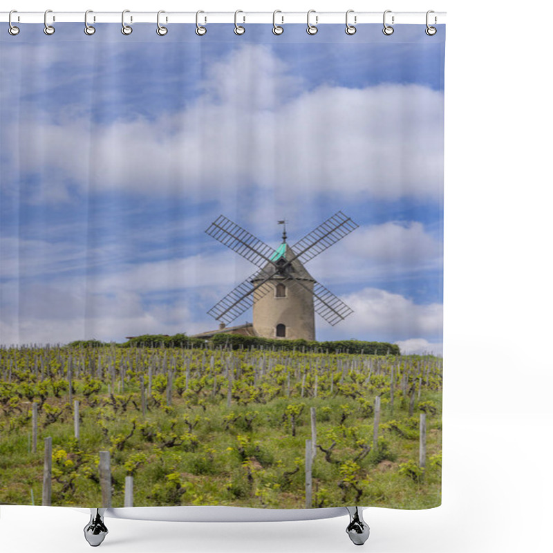 Personality  Windmill (Moulin A Vent De Romaneche-Thorins), Chenas, Beaujolais, Saone-et-Loire, Bourgogne-Franche-Comte, France Shower Curtains