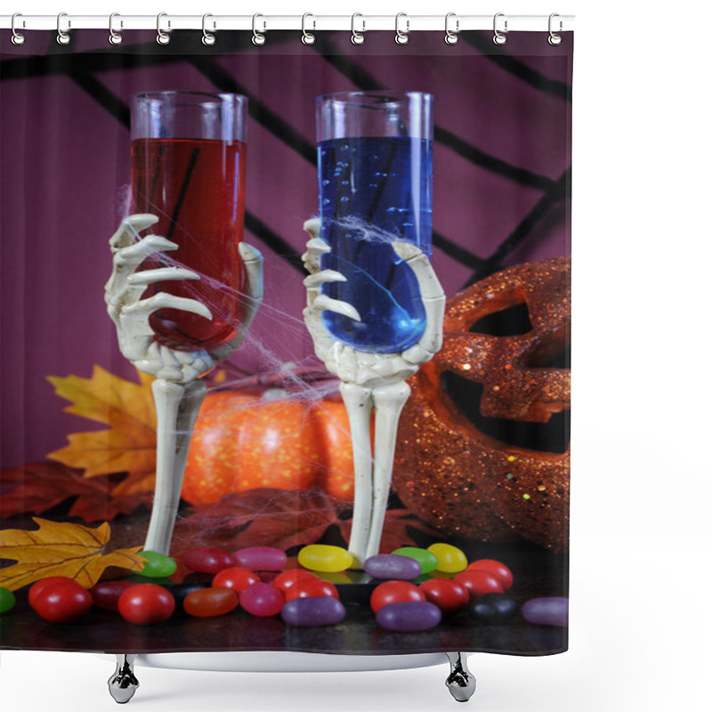 Personality  Happy Halloween Ghoulish Party Cocktail Drinks Shower Curtains