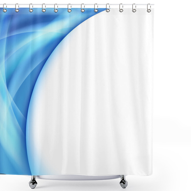 Personality  Bright Blue Swoosh Glowing Abstraction Shower Curtains