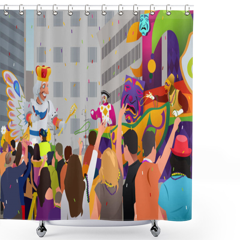 Personality  People Celebrating Mardi Gras Festival Shower Curtains