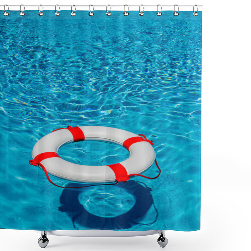 Personality  Lifebuoy In A Swimming Pool Shower Curtains