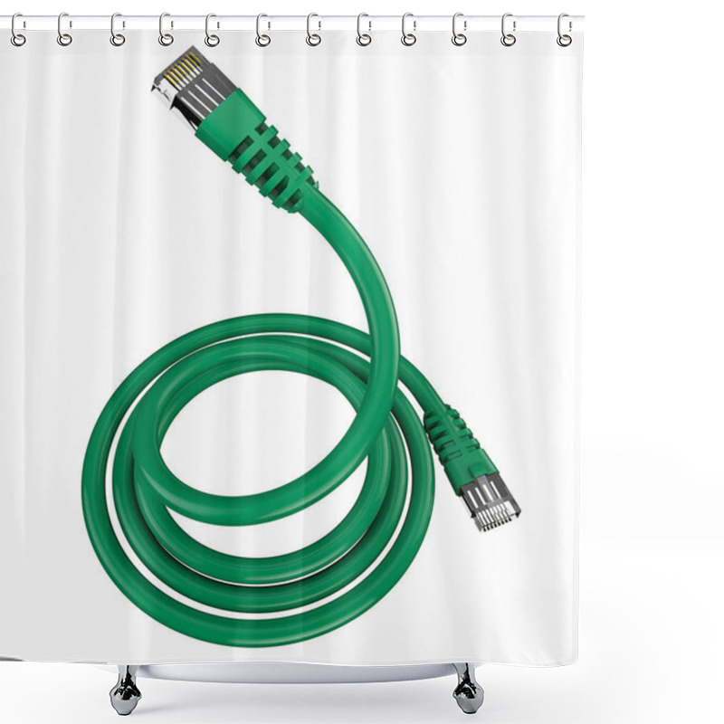 Personality  Rolled Ethernet Cable, Internet Connection, Bandwidth, Broadband Shower Curtains