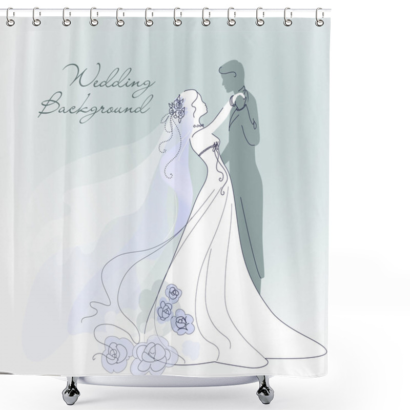 Personality  Wedding Background Shower Curtains