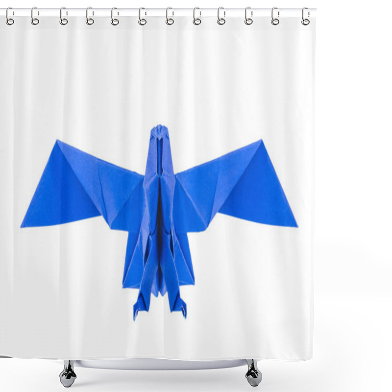 Personality  Origami Eagle Isolated On White Background Shower Curtains