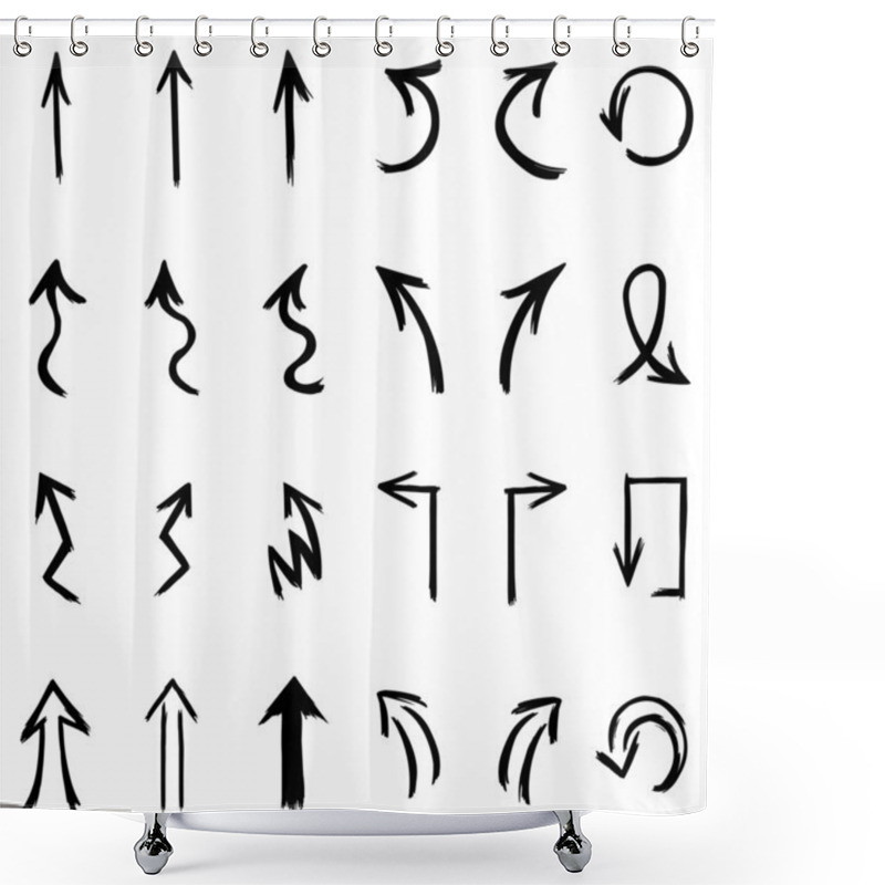 Personality  Vector Set Of Hand Drawn Arrows Shower Curtains