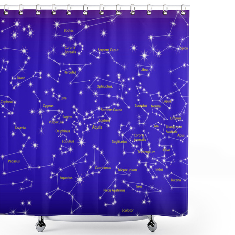 Personality  Night Sky And Constellations Sign Zodiac Shower Curtains