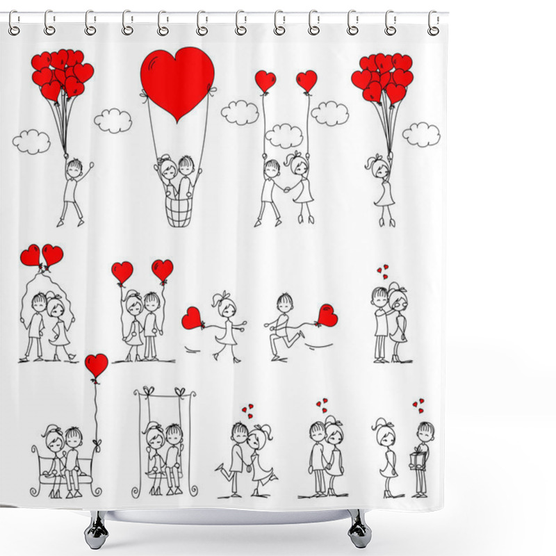 Personality  Boys And Girls In Love Shower Curtains