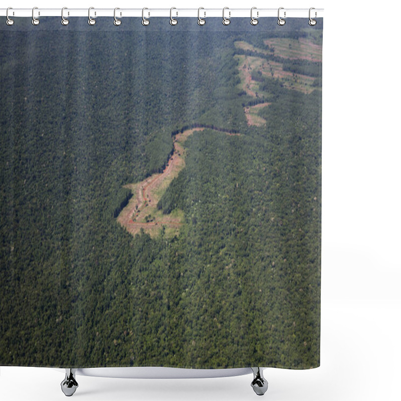 Personality  The Atmosphere From Above. Aerial View Of The Amazon Jungle In Brazil. The Tropical Rainforest Trees And Deforestation Traces. Beautiful Green Foliage Texture And Pattern. Shower Curtains