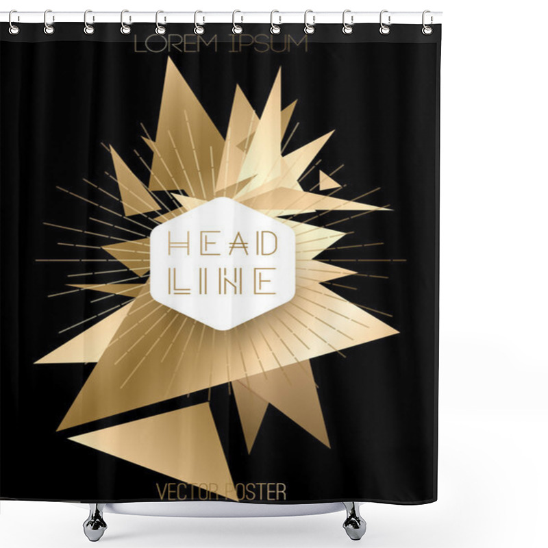 Personality  Vector Background With Triangles. Retro Style Design For Poster Or Cover Shower Curtains