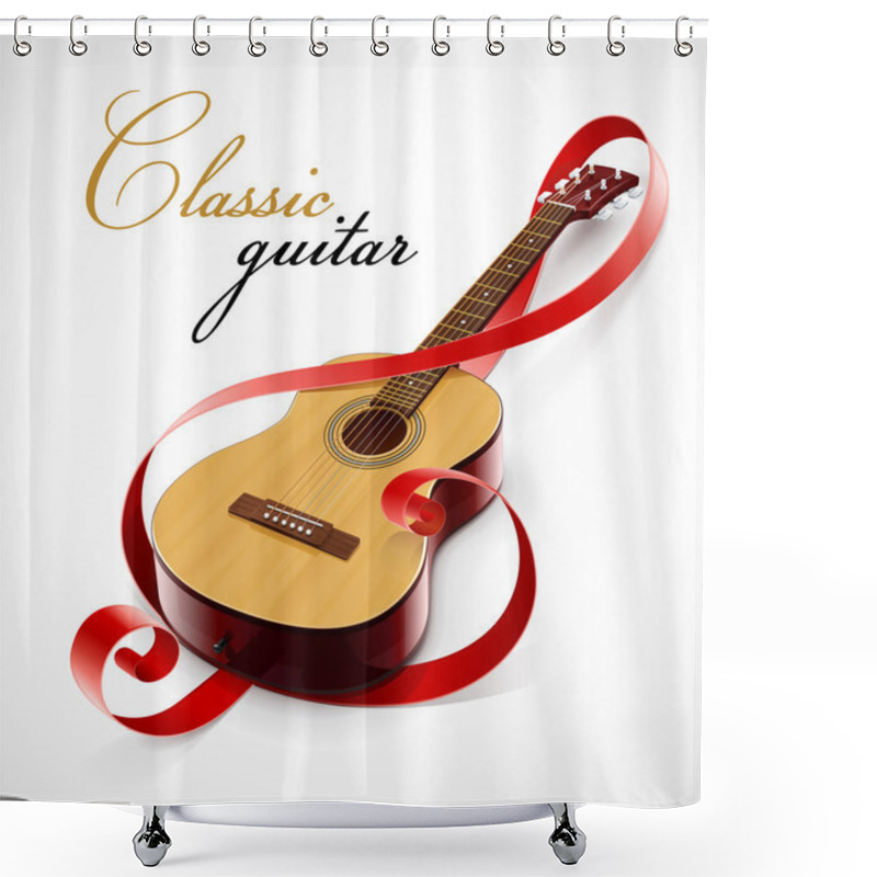 Personality  Classic Guitar As Clef Simbol Shower Curtains