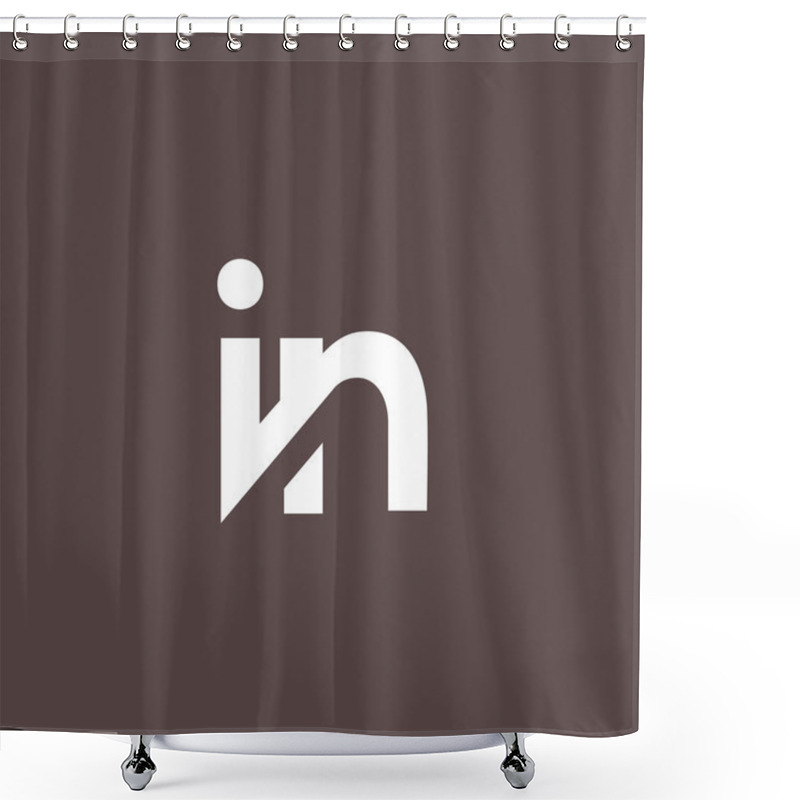 Personality  I And N Letters Logo Shower Curtains