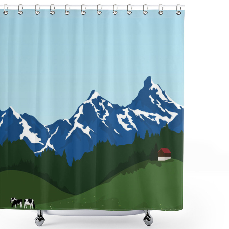 Personality  Cows On Pasture Shower Curtains