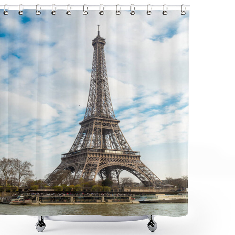 Personality  The Eiffel Tower From The River Seine In Paris Shower Curtains