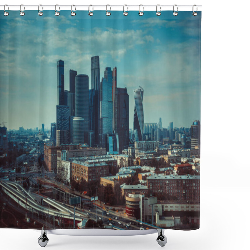 Personality  Moscow City Modern Business Center Shower Curtains