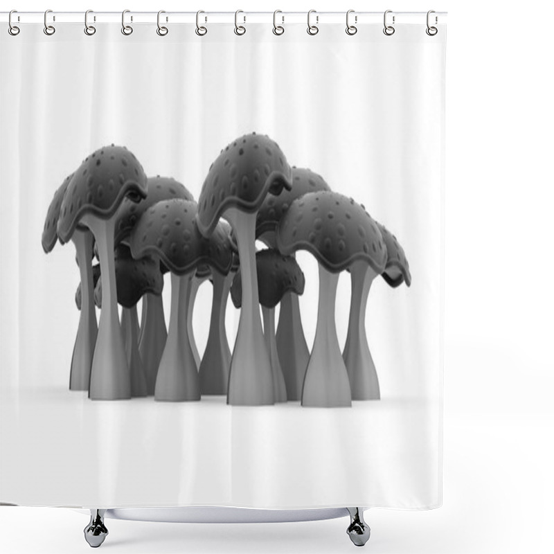 Personality  Mushrooms Rendered Isolated   Shower Curtains