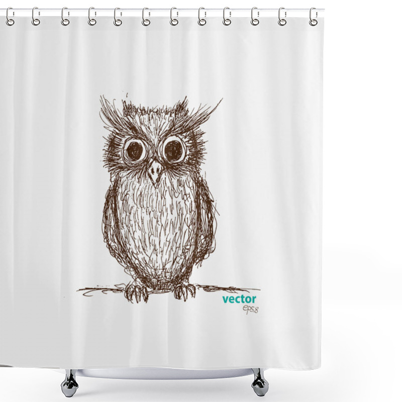 Personality  Vector Hand Drawn Owl Illustration Shower Curtains