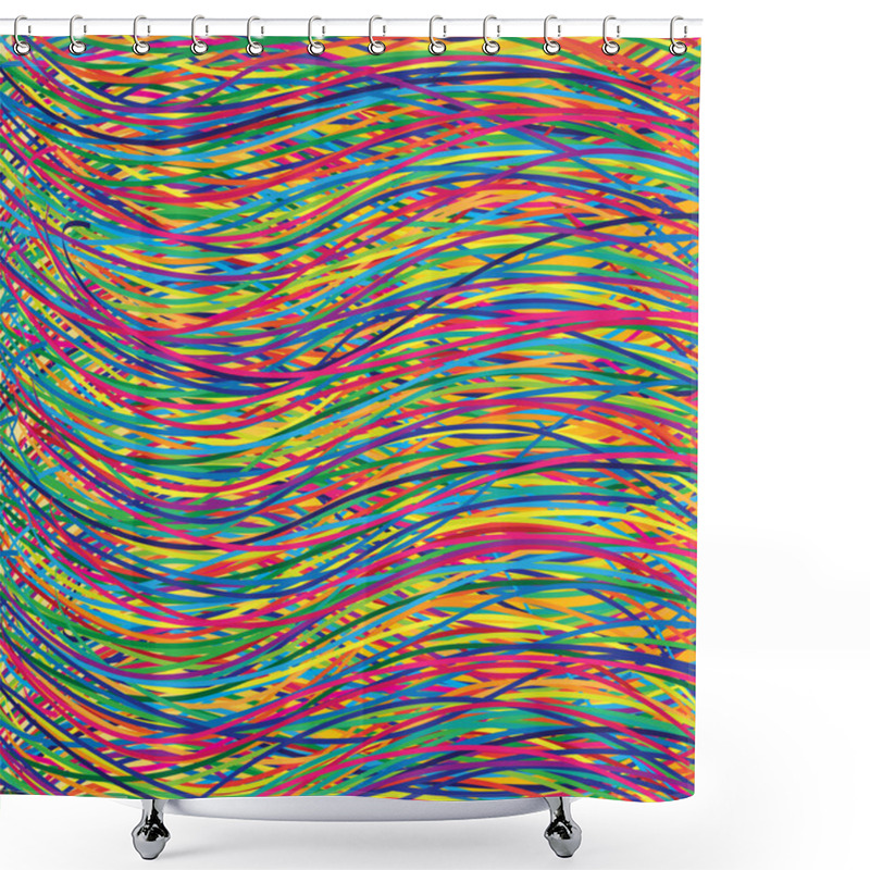 Personality  Rainbow Lines Shower Curtains