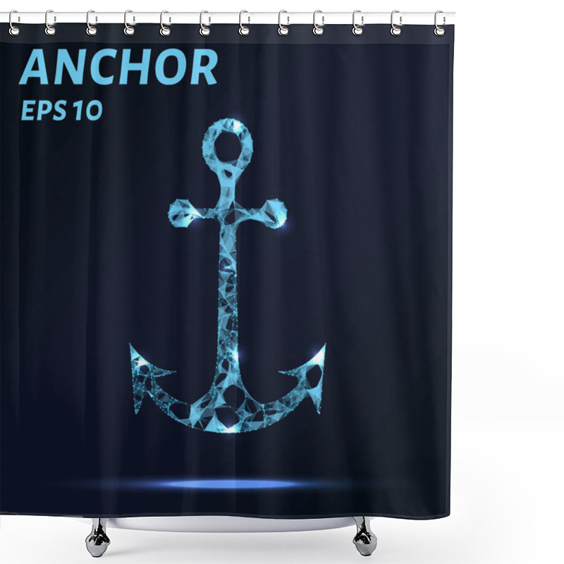 Personality  The Anchor Consists Of Points, Lines And Triangles. The Polygon Shape In The Form Of A Silhouette Of An Anchor On A Dark Background. Vector Illustration. Graphic Concept Anchor Shower Curtains