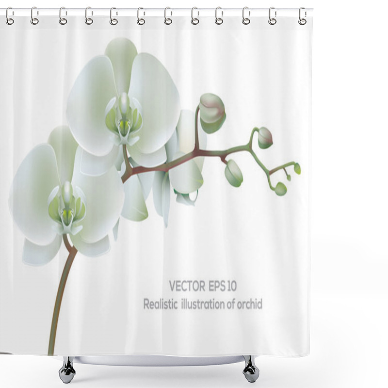 Personality  White Orchid Shower Curtains