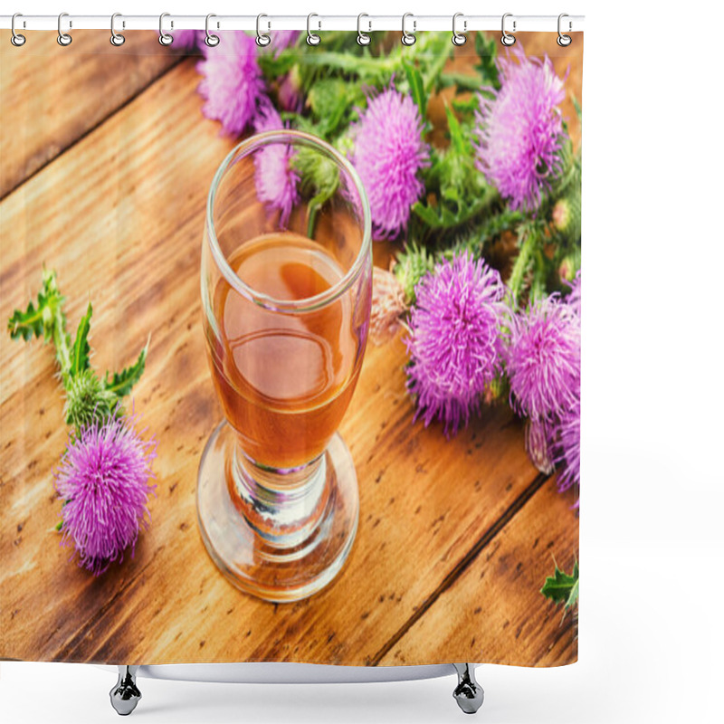 Personality  Thistle Or Milk Thistle In Folk Herbal Medicine.Healing Wild Herbs. Shower Curtains