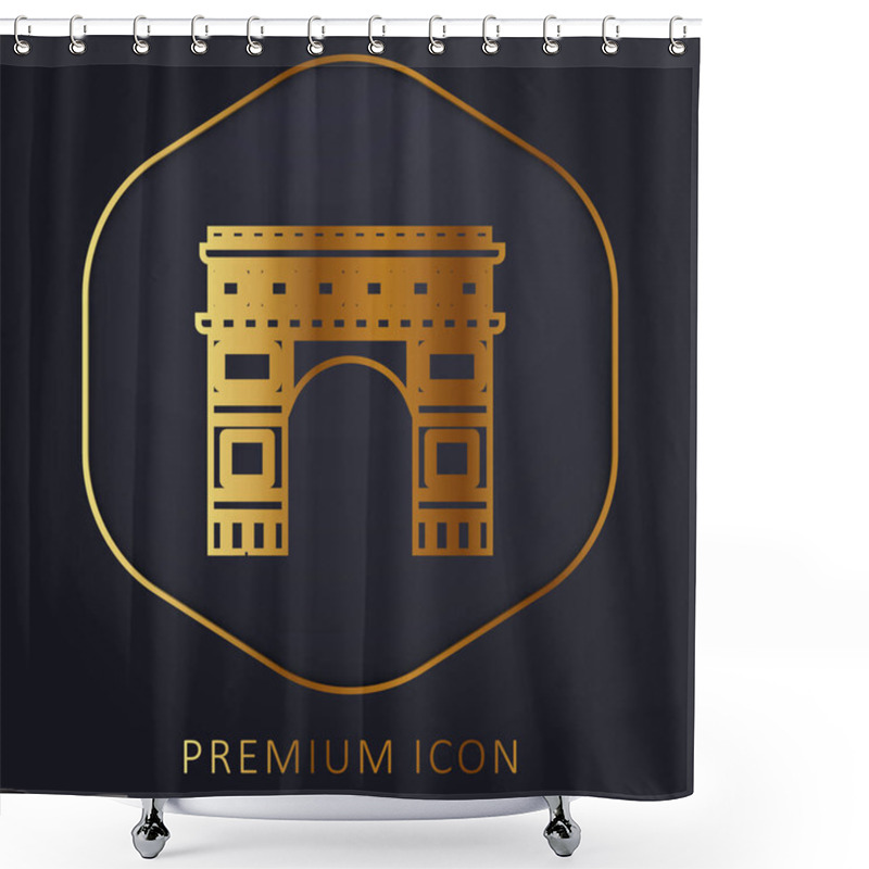 Personality  Arc De Triomphe Golden Line Premium Logo Or Icon Shower Curtains