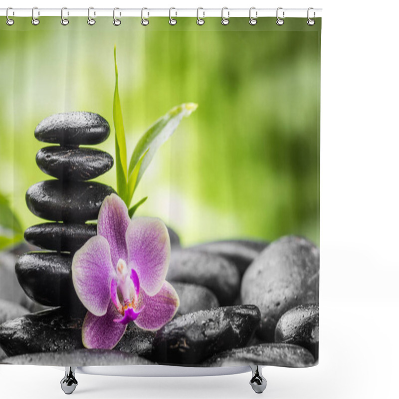 Personality  Zen Basalt Stones And Bamboo  Shower Curtains