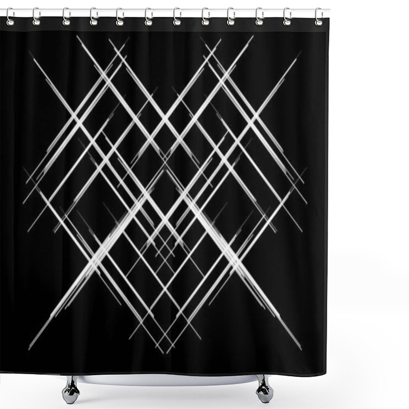 Personality  Intersecting Lines, Stripes Mesh, Grid, Lattice - Stock Vector Illustration, Clip-art Graphics Shower Curtains