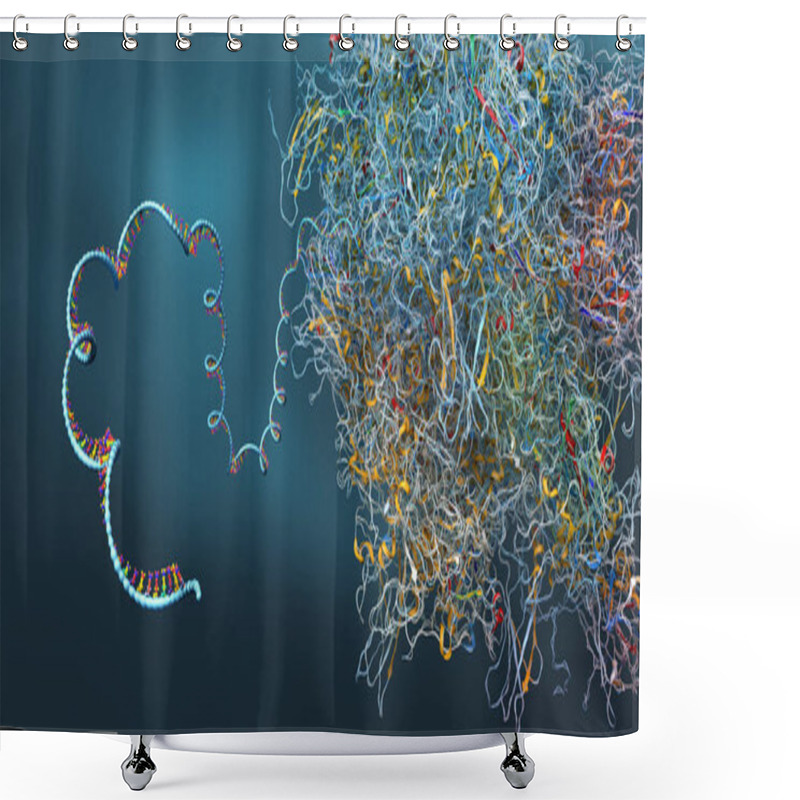 Personality  Ribosome As Part Of An Biological Cell Constructing Messenger Rna Molecule - 3d Illustration Shower Curtains