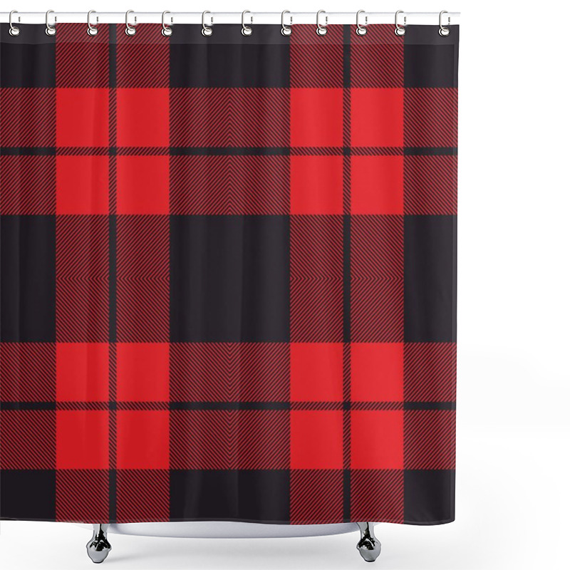 Personality  Plaid Pattern. Template For Clothing Fabrics. Red Lumberjack. Seamless Tartan Flannel Shirt Print. Christmas Decorative Background - Vector Shower Curtains