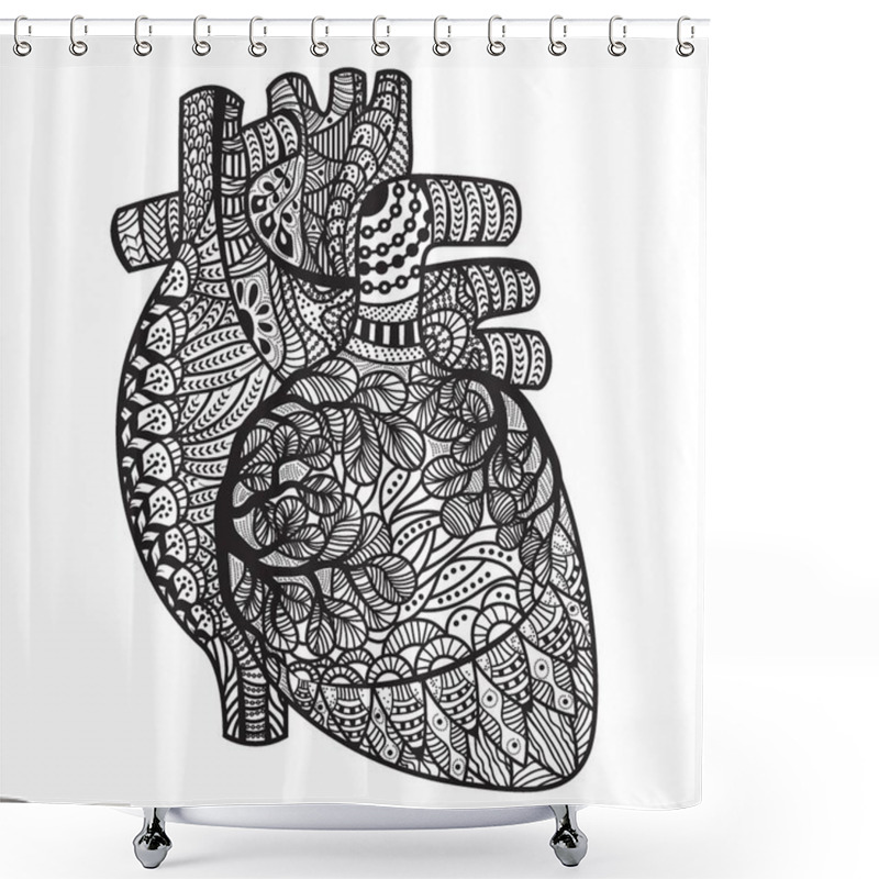 Personality  Intricate Human Heart Design Shower Curtains