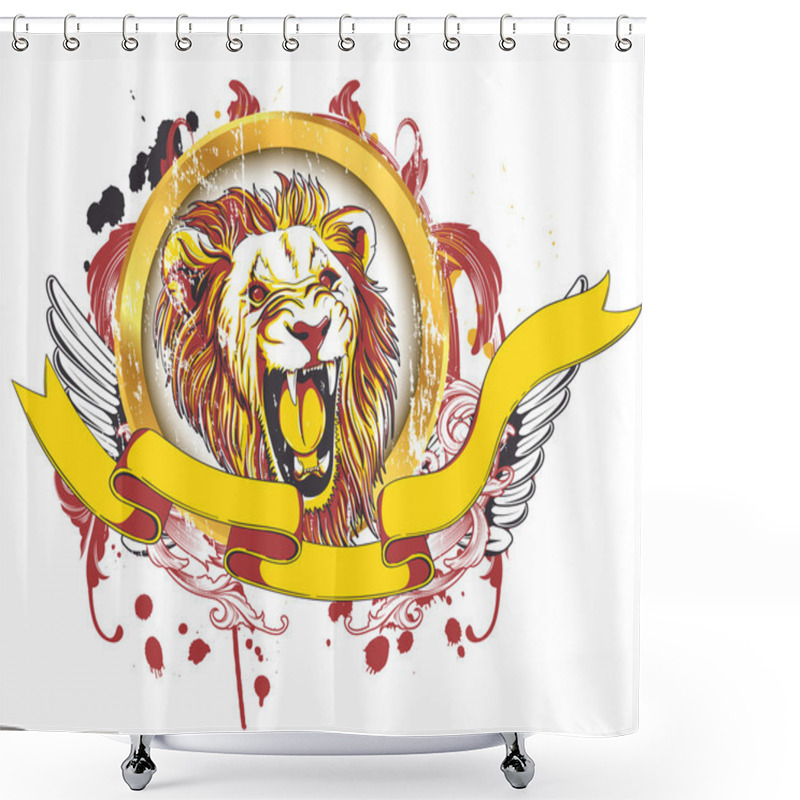 Personality  Grunge Emblem Shower Curtains