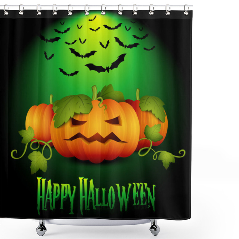 Personality  Happy Halloween Card Green2 Shower Curtains