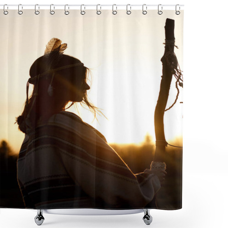 Personality  Native American Woman  Shaman  Shower Curtains