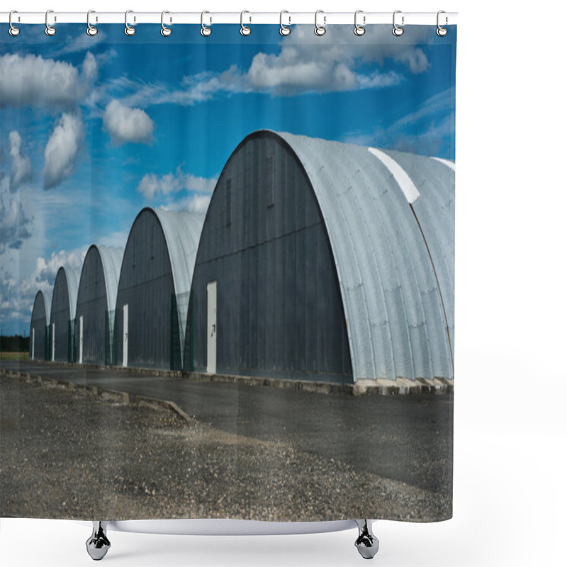 Personality  Hangar In Aerodrome Shower Curtains