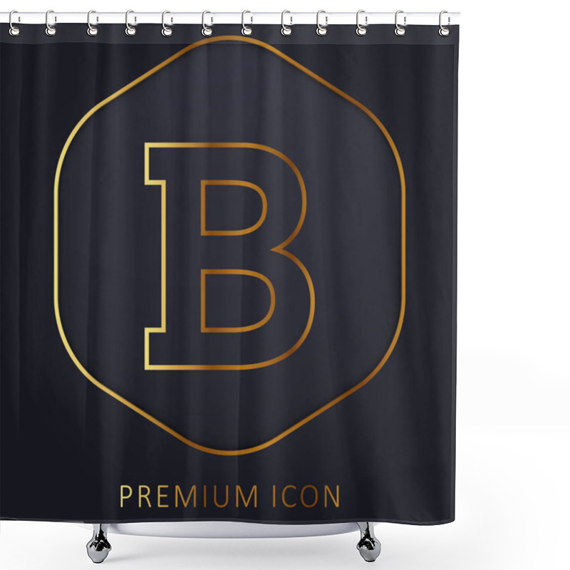 Personality  Bold Golden Line Premium Logo Or Icon Shower Curtains