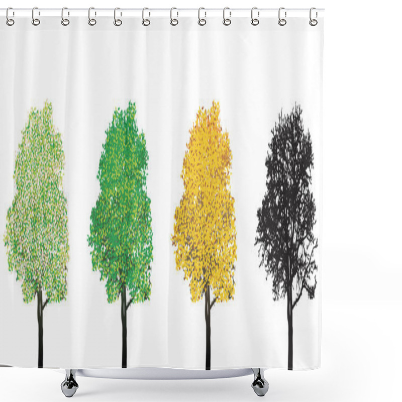 Personality  Tree At Four Seasons Shower Curtains