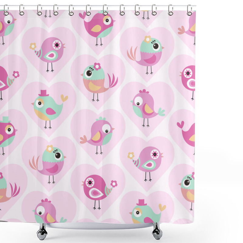 Personality  Cartoon  Birds Pattern Shower Curtains