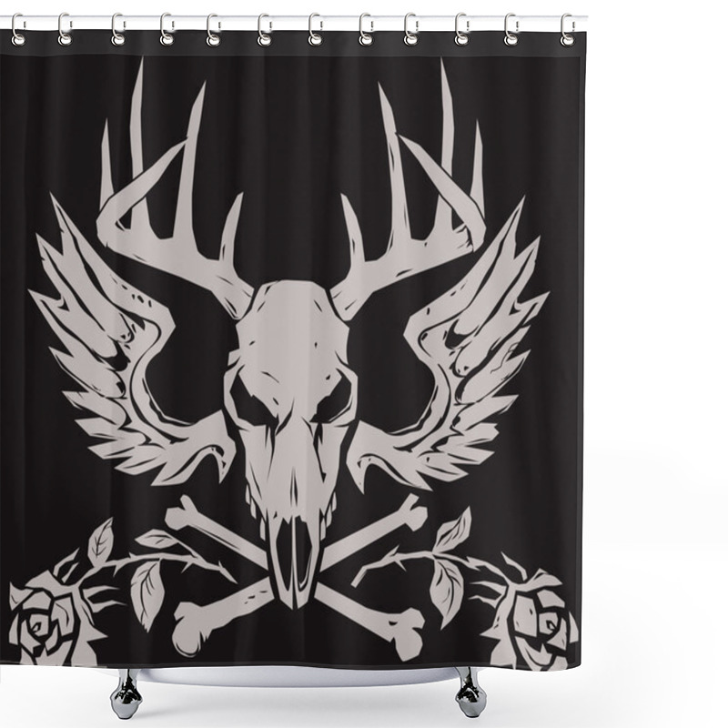 Personality  Deer Crossbones Shower Curtains